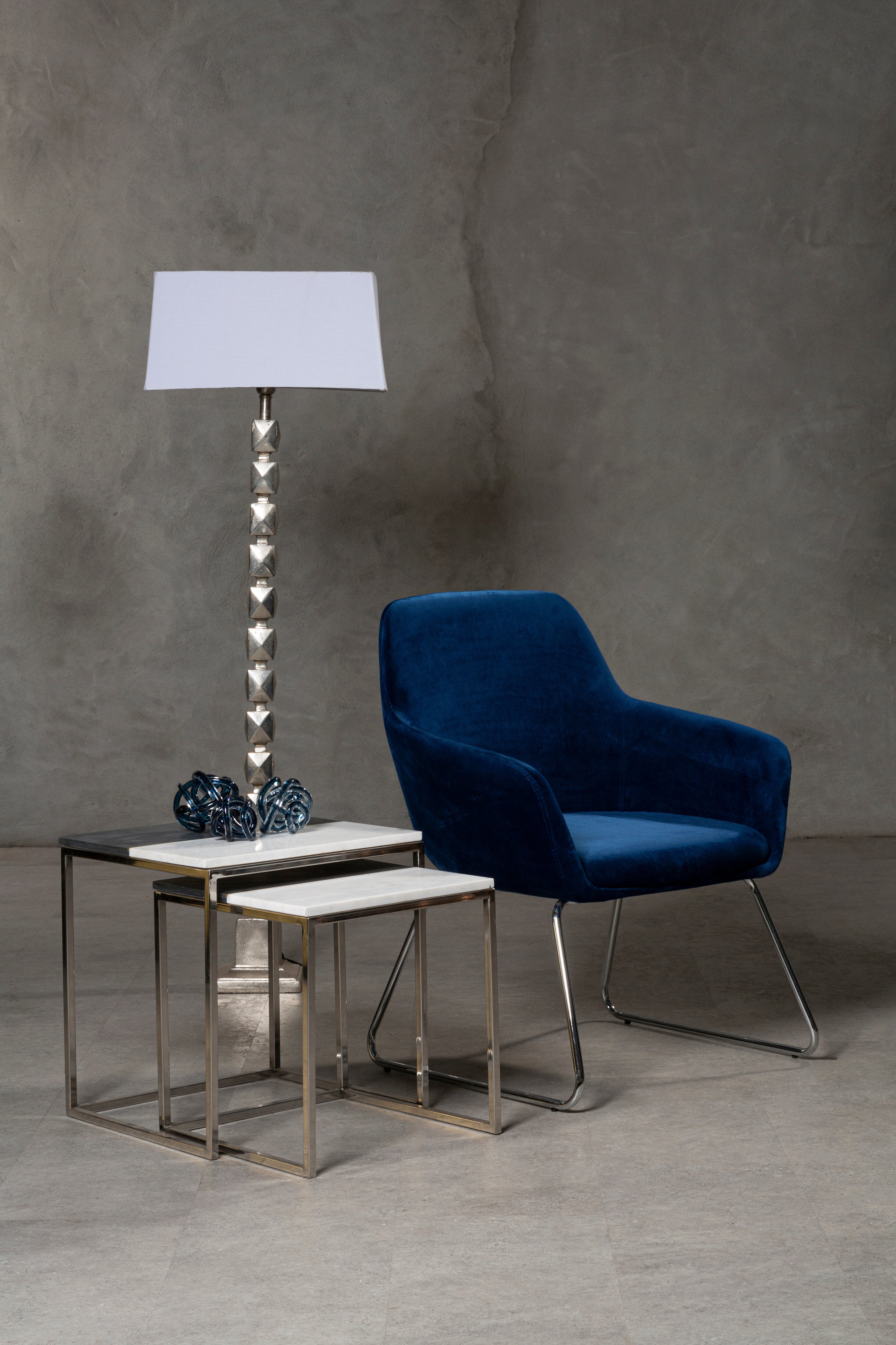 Cesar Silver Faceted Floor Lamp